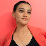 Rose Droplet Pendant with Chain In Rose gold