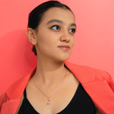 Rose Droplet Pendant with Chain In Rose gold