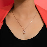Rose Droplet Pendant with Chain In Rose gold