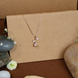 Rose Droplet Pendant with Chain In Rose gold