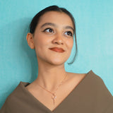 Crystal Garden Key Pendant chain In Rose Gold