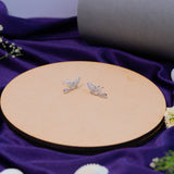 Flutter charm earrings : Half butterfly dangle delights - White Gold