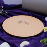 Flutter charm earrings : Half butterfly dangle delights - White Gold