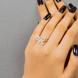 Golden Butterfly Glamour : Studded statement Ring