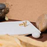 Golden Butterfly Glamour : Studded statement Ring