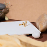 Golden Butterfly Glamour : Studded statement Ring