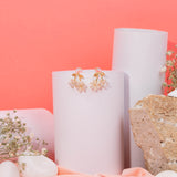 Garden Serenity : Mother Of Pearl Flower Droplet Earrings in Yellow Gold