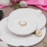 Glamourous Diamond - Encrusted Enamel Loop Ring : Exquisite Elegance