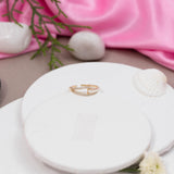 Glamourous Diamond - Encrusted Enamel Loop Ring : Exquisite Elegance