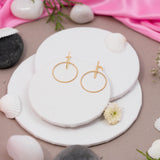 Circle Dangle Earrings Yellow Gold