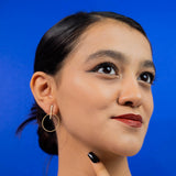 Circle Dangle Earrings Yellow Gold