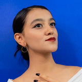 Circle Dangle Earrings Yellow Gold