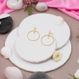 Circle Dangle Earrings Yellow Gold