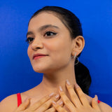 Circle Dangle Earrings In White Gold