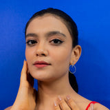 Circle Dangle Earrings In White Gold