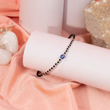 Mystic Evil Eye Black Beaded Anklet