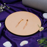 Rose Gold Cascading Chain With Leaf Droplets Earrings