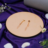 Rose Gold Cascading Chain With Leaf Droplets Earrings