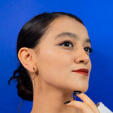 Rose Gold Cascading Chain With Leaf Droplets Earrings