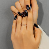 Cross Shaped With Heart and Zircon Studded Gold Ring