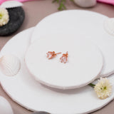 Elegant CZ Studs In Rose Gold