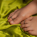 X Band Toe Ring Mixed With White and Rose Gold