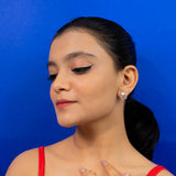 Trio Ring MOP Earrings in White Gold