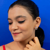 Trio Ring MOP Earrings in White Gold