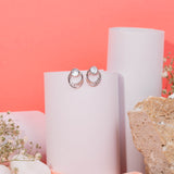 Trio Ring MOP Earrings in White Gold