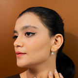 Princess cut drop Earrings in White Gold