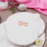 Trio Ring MOP Earrings in Rose Gold
