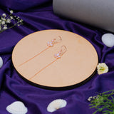 Flower Shaped Mother of pearl Earrings with pink stone in Rose Gold