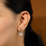 Tone Drop Earrings In White Gold
