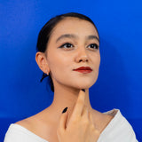 Double Heart Halo Drop Earrings in Rose Gold