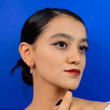 Pink Leaf Carved Tourmaline Earrings In Rose Gold