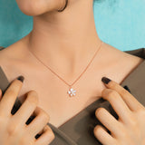 Plumeria Flower Pendant Chain in Rose Gold