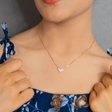 Heart Shaped Pendant Chain in Rose Gold