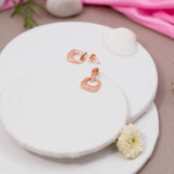 Square Drop Earring in Rose Gold