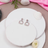 Square Drop Earring in White Gold