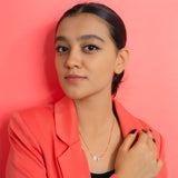 Four Leaf Flower Mother of Pearl Pendant Chain In Rose Gold