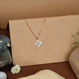 Flower Shaped Pendant Chain in Rose Gold