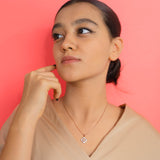 Flower Shaped Pendant Chain in Rose Gold