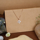 Flower Shaped Pendant Chain in Rose Gold