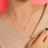 Flower Shaped Pendant Chain in Rose Gold