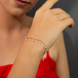 Dangling Pearls Bracelet in Rose Gold