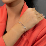 Dangling Pearls Bracelet in White Gold