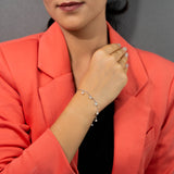 Dangling Pearls Bracelet in White Gold