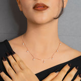 Dangling Pearls Pendant Chain in Rose Gold