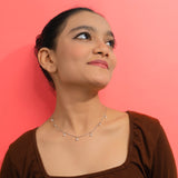 Dangling Pearls Pendant Chain in White Gold