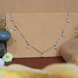 Dangling Pearls Pendant Chain in White Gold